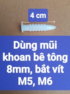 Com bo 100 chiếc tắc kê nở nhựa các cỡ để bắt vít vào tường treo đồ