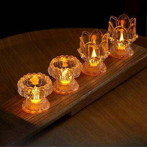 LED Lotus Candle Lamp Ramadan New Year Offering Table Lamp Night Light