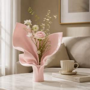 LZYBIM 3D Printing Flower Bouquet Vase Creative Nordic Style Ornament Flower Holder Irregular Flower Display Container Table