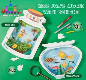 Seni Kertas 3D Berlapis Kids 3D papercut multi layered art Kindy Creative Art DIY Art & Coloring with Lighting as Gift
