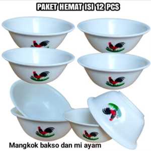 HOT PROMO 1 LUSIN  MANGKOK PLASTIK AYAM JAGO SERBA GUNA /  MANGKOK PLASTIK TEBAL TAHAN PANAS MURAH