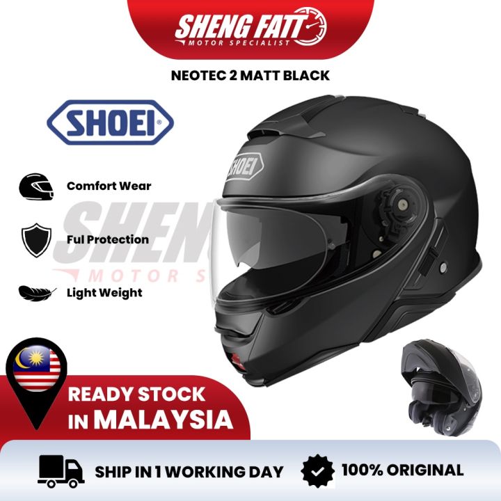 SHOEI Neotec Helmet Motor Visor Topi Keledar Full Face Flip Up