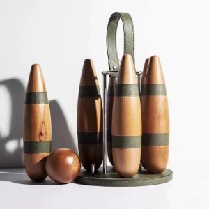 FFBH Modern Style Figurine Creative Bowling Model Wooden Desktop Ornament Indoor Sport Enthusiast Living Room Decoration Craftwork 3H4K8