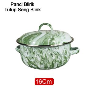 Panci Blirik Hijau Jadul Panci Burik Loreng Hijau Putih Dengan Tutup