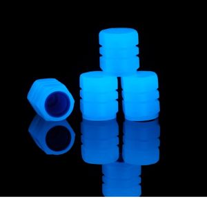 4pcs Luminous Car Tire Valve Cap / Fluorescent Night Glowing Valve Cover Decor / Car Motorcycle Bicycle Wheel Valve Stem