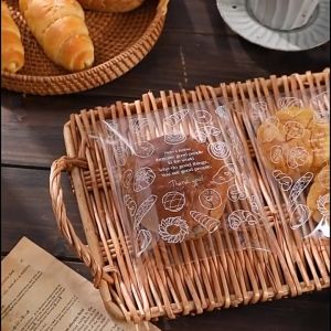 100Pcs 15x18CM Self Adhesive Food Packaging Bread Cookie Donut Pastry Bag Food Grade