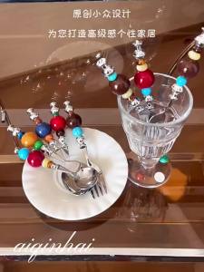 xpkQ Dopamine Colored Stainless Steel Spoon Serving Spoons Utensils for Dining and Soup Innovative Dessert and Cake Spoon 9N5Q1