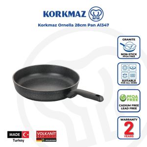 Korkmaz Ornella Non-Stick Frying Pan - 28x5.5cm Induction Compatible Free From PFOA Cadmium and Lead Made in Turkey