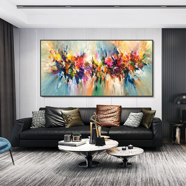 Modern Wall Art Colorful Abstract Oil Painting Hand Painted On Canvas Home  Decor 