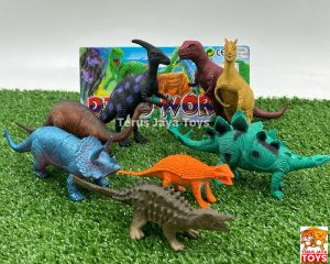 Terusjayatoys Mainan Hewan Dinosaurus Karet isi 8pcs - Dino world