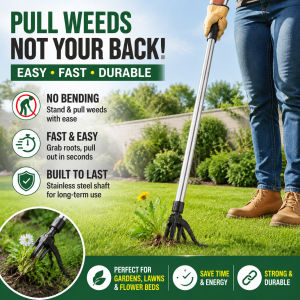 Manual Weed Puller Tool Long Handle Weeder No Bending Root Remover Tool for Lawn Farm Backyard