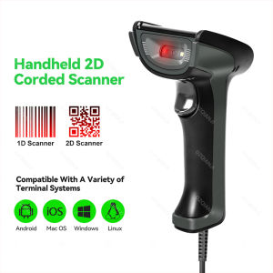 Mini Barcode Scanner QR Code Wireless 2D Barcode Reader Plug and Play With Charging Base