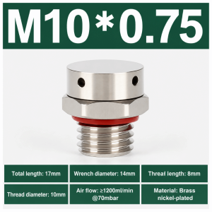 NUBE Waterproof Vent Plug M5 M6 M8 M10 M12 M16 M18 M20 Brass Breather Valve Durable Nickel Plated Safety Relief Valve