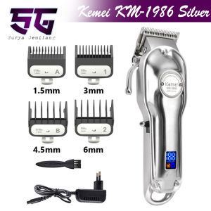 Alat Cukur Rambut Kemei Km 1986 Cukuran Cas Mesin Pangkas dan Potong Rambut Charger