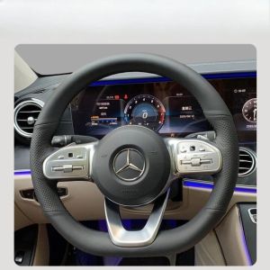 Kaly Hand Stitched Genuine Leather Car Steering Wheel Cover For-Benz S-Class W222 GLC A-Class W177 C-Class W205 E-Class W213 J6H9P