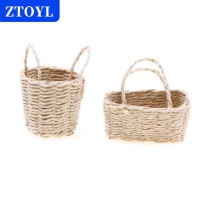 [COD] ZTOYL 1:12ตุ๊กตาขนาดเล็กเก็บตะกร้าผักอาหารทอกรอบดอกไม้แบบพกพาตะกร้าห้องครัว Home Model Decor Toy