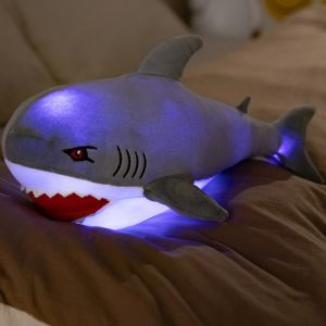 JOJO CASTLE Luminous Shark Killer Whale Plush Toys LED Light Orca Shark  Stuffed Animals Dolls Companion For Kids Gifts For Christmas Birthdays