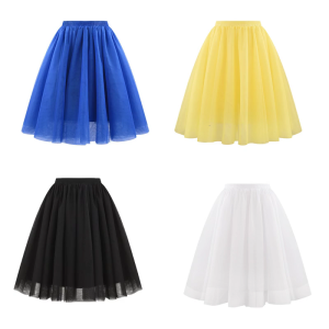 Womens Tulle Skirt Elastic Waist Layered Mesh Prom Party Skirt A Line Short Dress for Wedding Parties or Daily Wear