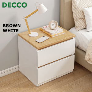 DECCO 40cm Simple Modern 2 Drawers Bedside Table Small Storage Dresser Bedside Cabinet For Bedroom - Fulfilled by DECCO SHOP