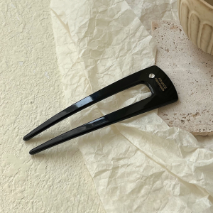 F4 Jepit Rambut Sanggul Tusuk Konde Permata 11.5cm French U-Shaped Acetate Hair Pin TSAR001