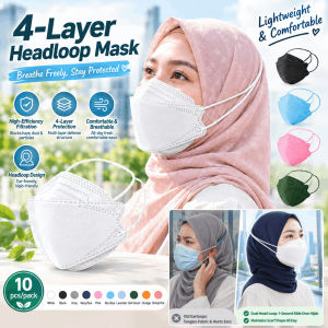 KF94 Adult Headloop Mask 10pcs/Pack 4Ply Adult Disposable Mask Headloop/Hijab Morandi Color Face Mask