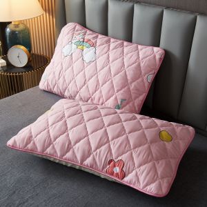 48*74cm Nordic Waterproof Sweat-Proof Double-Layer Pillowcase Latex Pillowcase Pillowcase Large plus Size Couple Removable and Washable 1PC