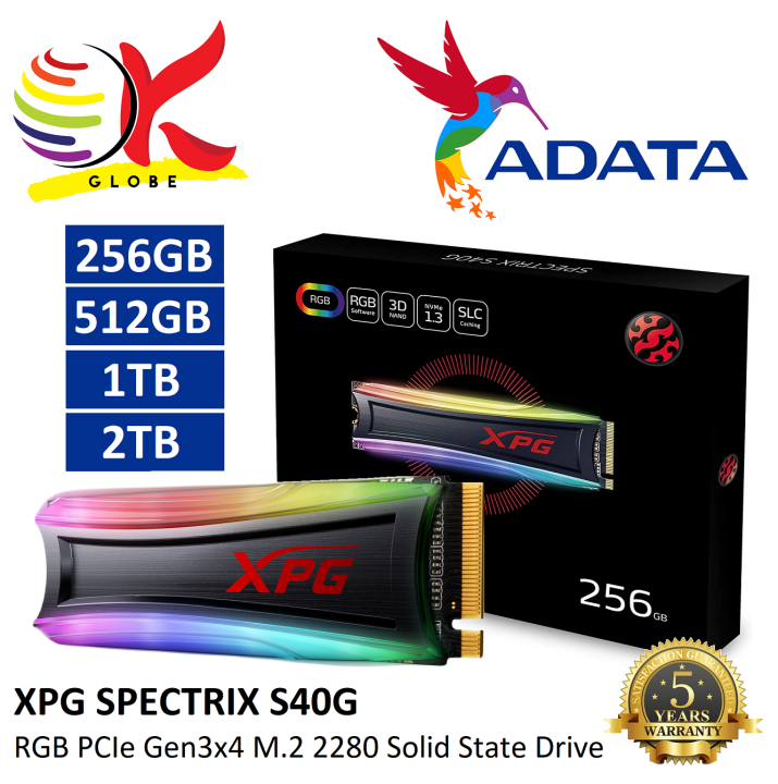 ADATA XPG SPECTRIX S20G / SPECTRIX S40G RGB PCIE GEN 3X4 M.2 2280 SSD ...