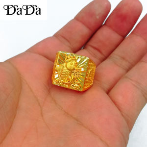 COD Pawnable 18k Saudi Gold Ring Mens Frosted Every Year There Are Fish Blessings Full Wedding Jewelry Opening Adjustment