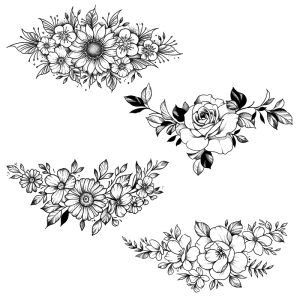 Herbal Tattoo Sticker Waterproof Womens Long-Lasting Chest Feeling Waist Arm Thigh Advanced Rose Plain Flower Juice 4 Zhang