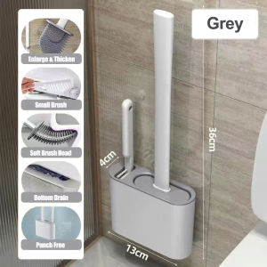 Silicone Toilet Brush + Small Long Handle Brushes Bathroom Cleaning Tool Brush Crevice Wall Mounted 硅胶马桶刷 Berus