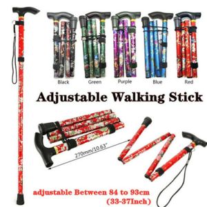【COD+IN STOCK】 👍 Lightweight Adjustable Elderly Care Gift Aluminum Alloy Made Non-slip Crutches Hiking Poles Folding Trekking Stick Telescopic Walking Cane
