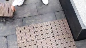 Home PVC Floor Decking Tiles Interlocking Deck Tiles Plastic Wood Waterproof Outdoor Flooring Tiles