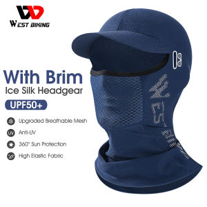 WEST BIKING หมวกกันลมสำหรับปั่นจักรยานหมวกสวมศีรษะกันลมหมวกปั่นจักรยานกันแสง UV ระบายอากาศได้หน้ากากแบบเต็มหน้าหมวกกันน็อคหมวกซับในสำหรับขี่มอเตอร์ไซค์หมวกตกปลาปั่นจักรยานสำหรับฤดูร้อน