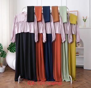 gamis wanita baju muslimah set pasmina + gamis  GX-101 WARNA
