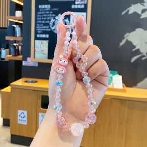 Creative Sanrio Stacked Music Beaded Phone Chain Keychain Cute KT Cat Car Keychain Pendant Small Gift