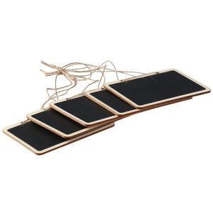 5Pcs Hanging Chalkboard Price Tags Wooden Mini Chalkboard Signs 16 x 12cm