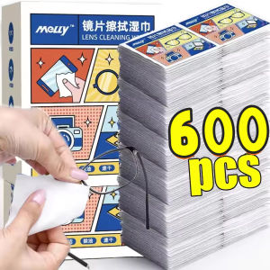 600pcs Anti Fog Disposable Eyeglasses Lens Cleaning Cloth Wet Wipe Glasses Tissue