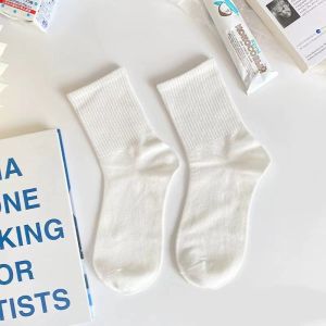 1 Pack of Cute White Socks Women Medium Tube Socks Cute Japanese Jk Socks Bowknot Thin Women Cotton Socks Student Socks Cotton Socks For Women