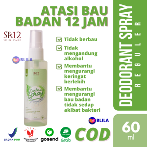 SR12 Deodorant Spray 60ml Reguler Premium Pemutih Ketiak Hilangkan Bau Badan Herbal Aman BPOM Halal
