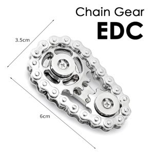 EDC Gear Chain Fidget Spinner Zinc Alloy Metal Stress Relief Toy