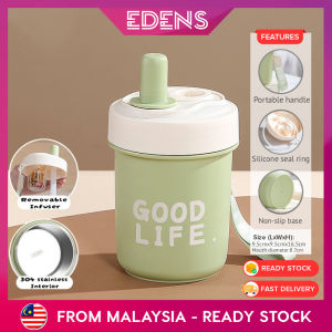 EDENS 510ml Travel Coffee Tea Tumbler Built in Infuser 304 Stainless Steel Thermal Water Bottle With Straw Cawan Botol Air Termal - Fulfilled by Edens