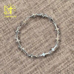 Lắc Tay Thánh Giá Inox Không Gỉ Vòng Tay Công Giáo Đẹp Bền - Thiết Kế Nhiều Thánh Giá Nối Liền Độc Đáo
