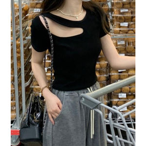 MC BJ1163 Baju Atasan Kaos OOTD Wanita Lengan Pendek Model Tali Samping Fashionable