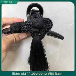 QK FA ✨ New Trung Quốc Phong Cách Tay Dệt Knot Tassel Clip Thanh Lịch Trang nghiêm Sườn Xám Hanfu Bện Updo Phụ Kiện Tóc