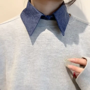 Thanh Lịch Denim Cổ Áo Phong Cách Lớp Thoải Mái Cổ Áo Versatiles Cổ Áo Cho Áo Len Và Váy