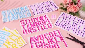 8 Sheet Personalized UV DTF Monogram StickerNormalHot Pink