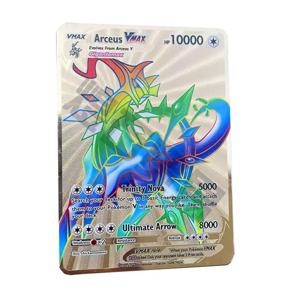 Metal Pokemon Cards English, Metal Game Collection Card