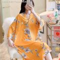 crop top singlet women ☁Baju Tidur Wanita 2022 Musim Panas Baru Piyama Sutera Kapas Lengan Pendek Pakaian Kapas Tiruan Longgar Saiz Besar Bahag. 