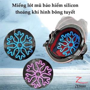 Miếng lót mũ bảo hiểm silicone thoáng khí chống bí– Set 2 cái – Đội êm giữ nếp tóc dễ gắn mọi mũ