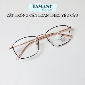 Gọng kính cận dáng Vuông nam nữ dáng mảnh chất liệu kim loại phụ kiện thời trang